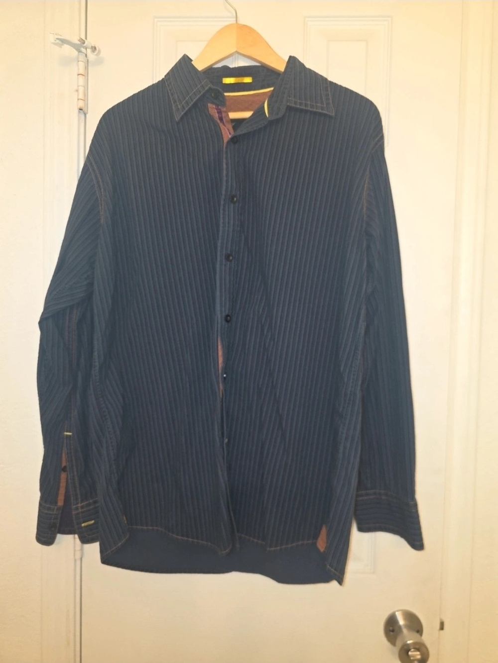 Pronto Uomo Navy Pinstripe Lightweight Shirt Jacket